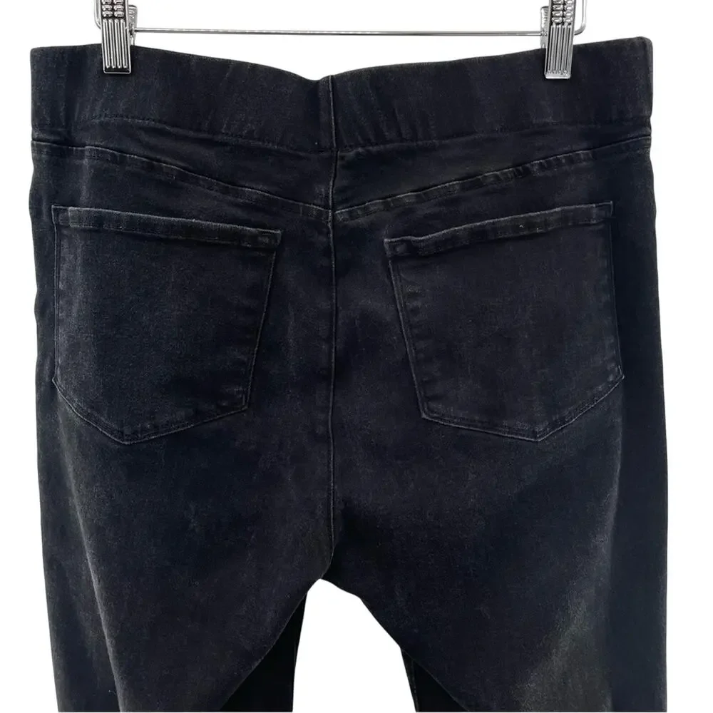 NYDJ Skinny Ankle Pull-On Lift Tuck Technology Black Stretchy Jeans Size 8